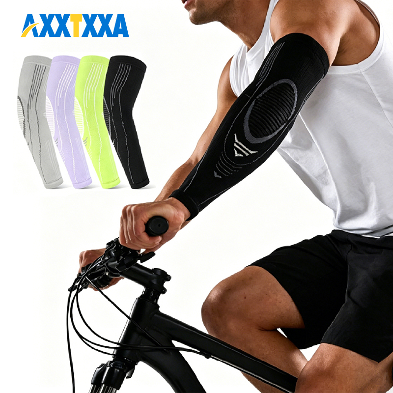 Tennis Elbow Brace - ปลอกแขนแบบเต็มแขนสำหรับผู้ชายและผู้หญิง 1/2 ชิ้น, ปลอกแขนรัดข้อศอกแบบระบายอากาศได้, อุปกรณ์พยุงแขนสำหรับเล่นเทนนิส, บาสเก็ตบอล