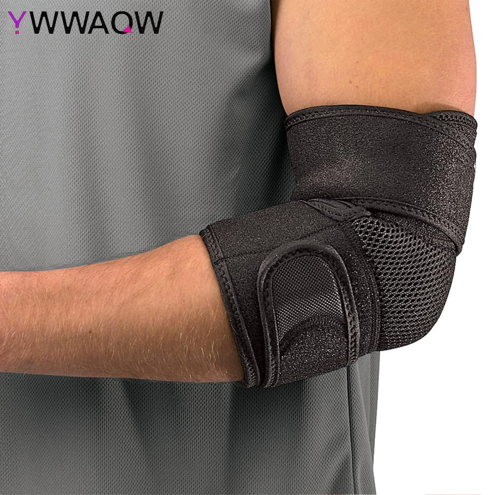 Tennis Elbow Brace - อุปกรณ์พยุงข้อศอกแบบปรับได้สำหรับกีฬา 1 ชิ้น สำหรับข้อศอกเทนนิสและข้อศอกนักกอล์ฟ ช่วยพยุงและบรรเทาอาการปวดเมื่อยสำหรับผู้ชายและผู้หญิง ขนาดเดียว