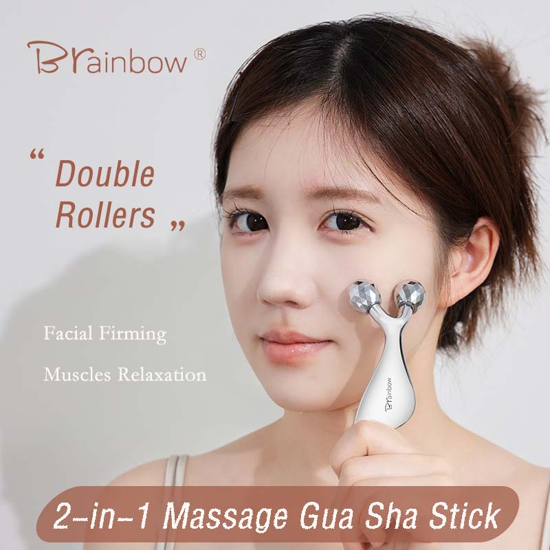 Lacrosse Stick Head - Brainbow Double-HEAD Rotatable Roller Gua Sha