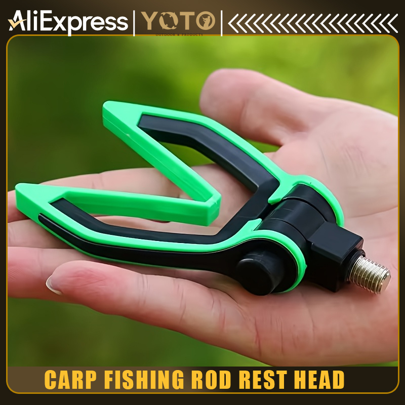 Lacrosse Stick Head - ที่วางคันเบ็ดตกปลาแบบปรับมุมได้ YOTO | วัสดุ ABS สีเขียว