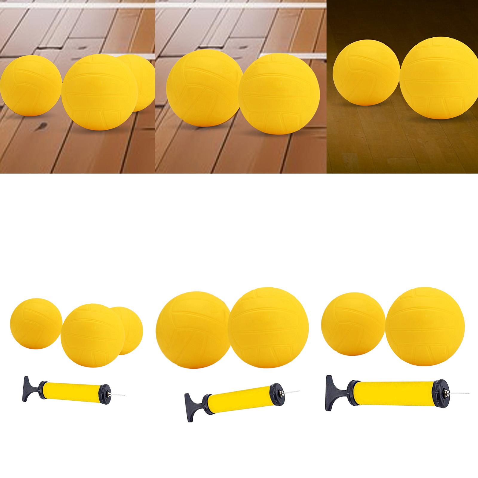 Spike Ball Game - วอลเลย์บอลเป่าลมขนาดเล็ก สีเหลือง ทำจาก PVC พร้อมตาข่ายแบบวงกลม ของเล่นเด็กและผู้ใหญ่