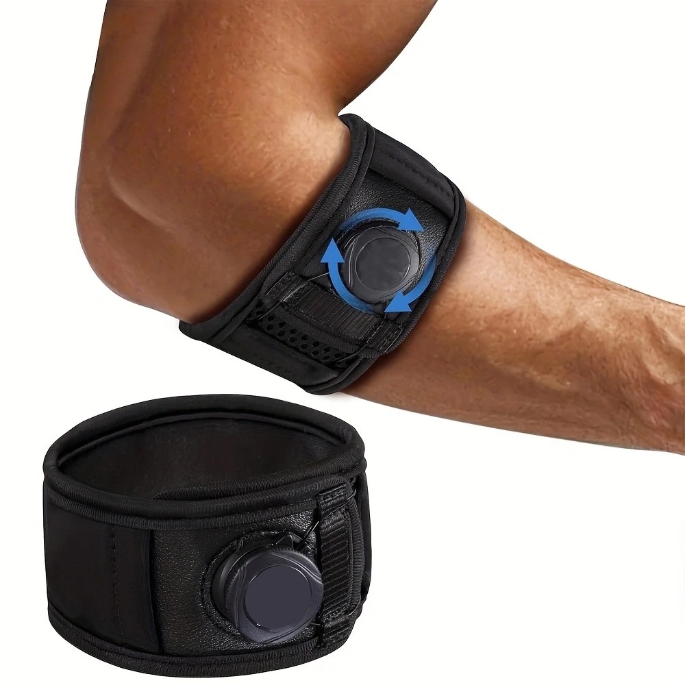 Tennis Elbow Brace - สายรัดข้อศอกแบบปรับได้ 1 ชิ้น สำหรับบรรเทาอาการเอ็นอักเสบที่ข้อศอก เหมาะสำหรับผู้ชายและผู้หญิง, สายรัดข้อศอก,