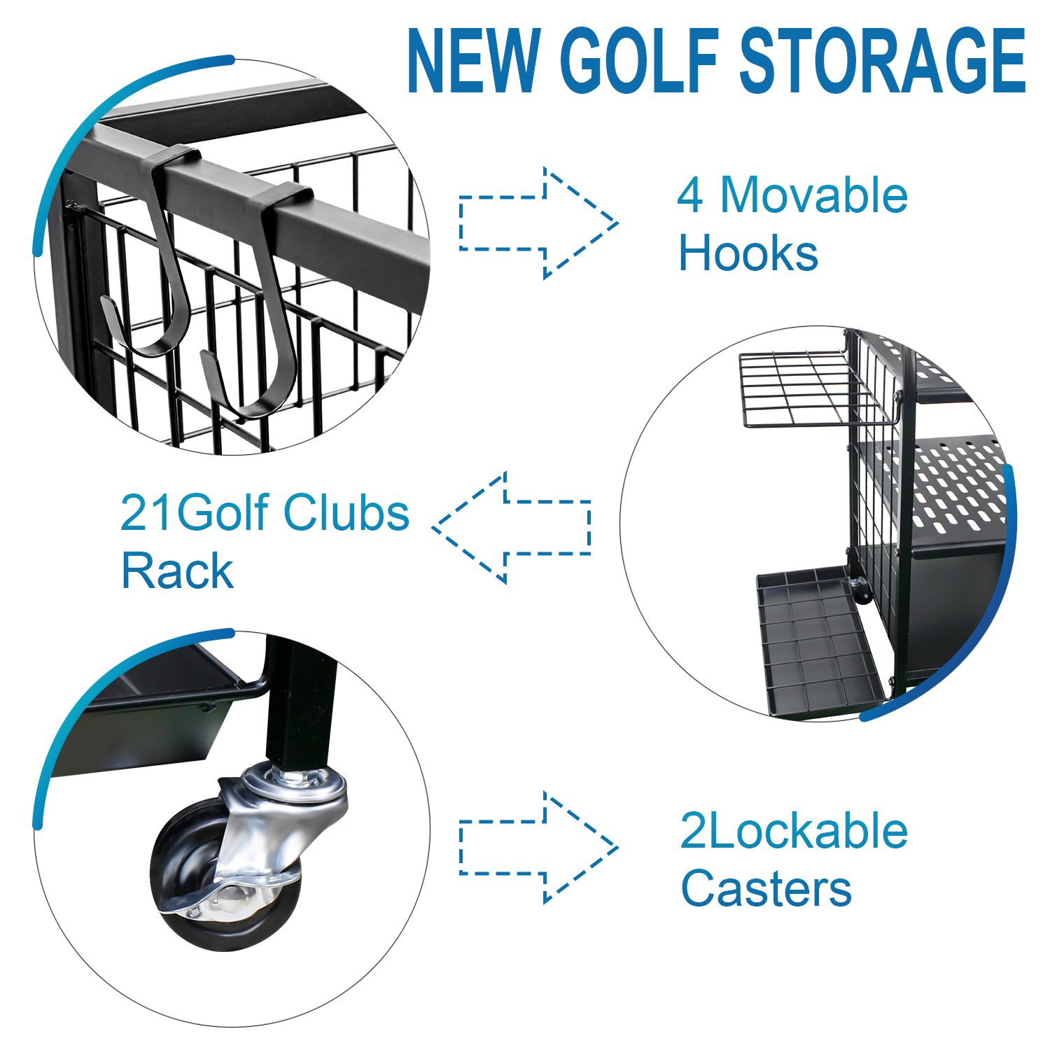 ถุงกอล์ฟจัดเก็บโรงรถออแกไนเซอร - Sports Equipment Rack บทวิจารณ์และราคา