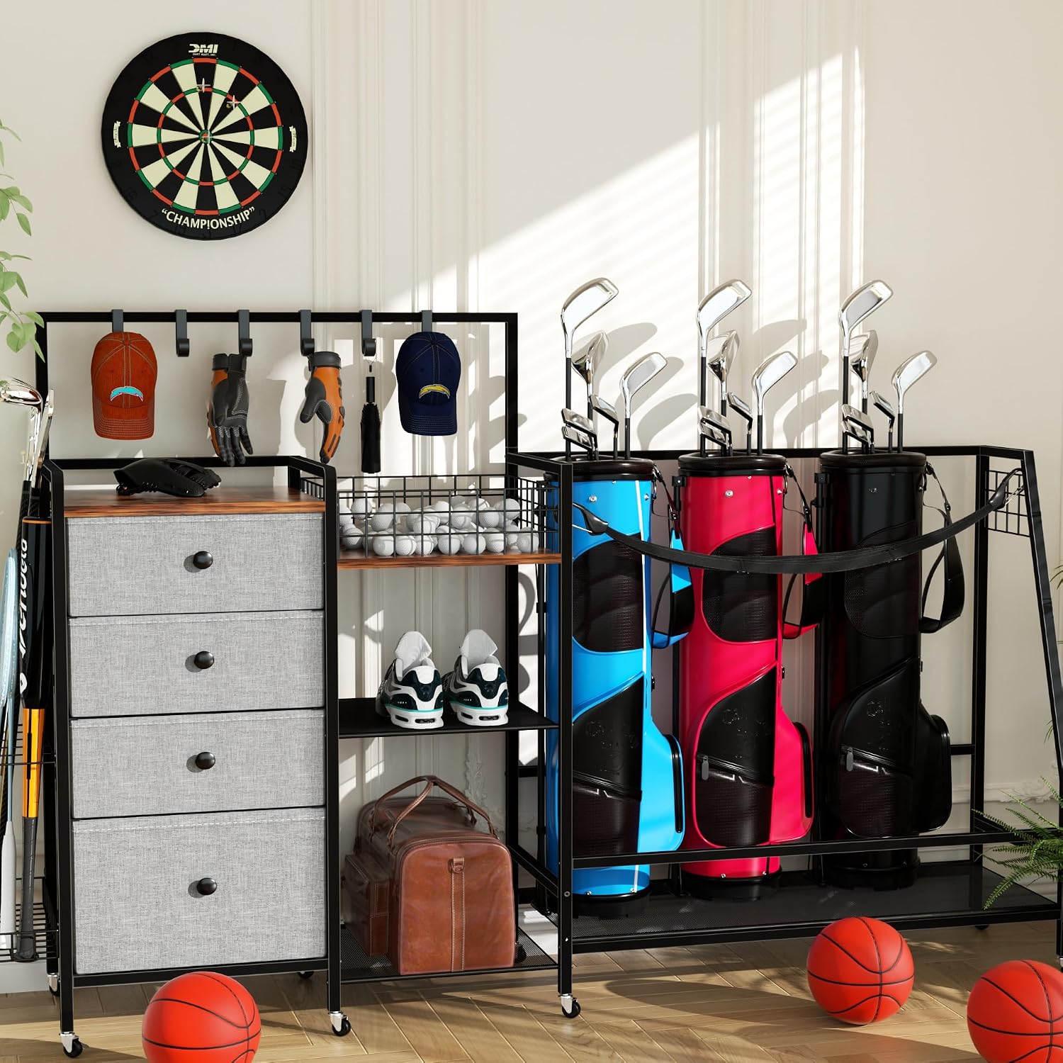 ชั้นวางถุงกอล์ฟขนาดใหญ่พิเศษสำ - Sports Equipment Bag With Wheels บทวิจารณ์และราคา