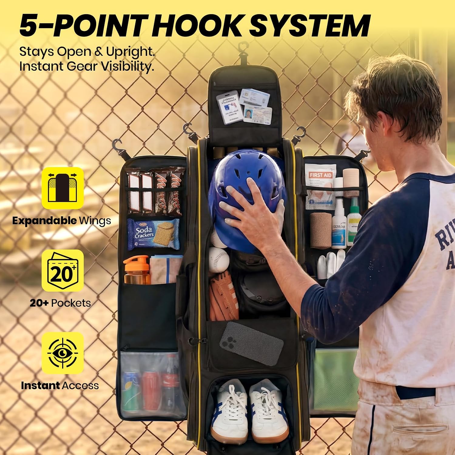 กระเป๋าใส่อุปกรณ์เบสบอลแบบมีล้ - Sports Equipment Bag With Wheels บทวิจารณ์และราคา