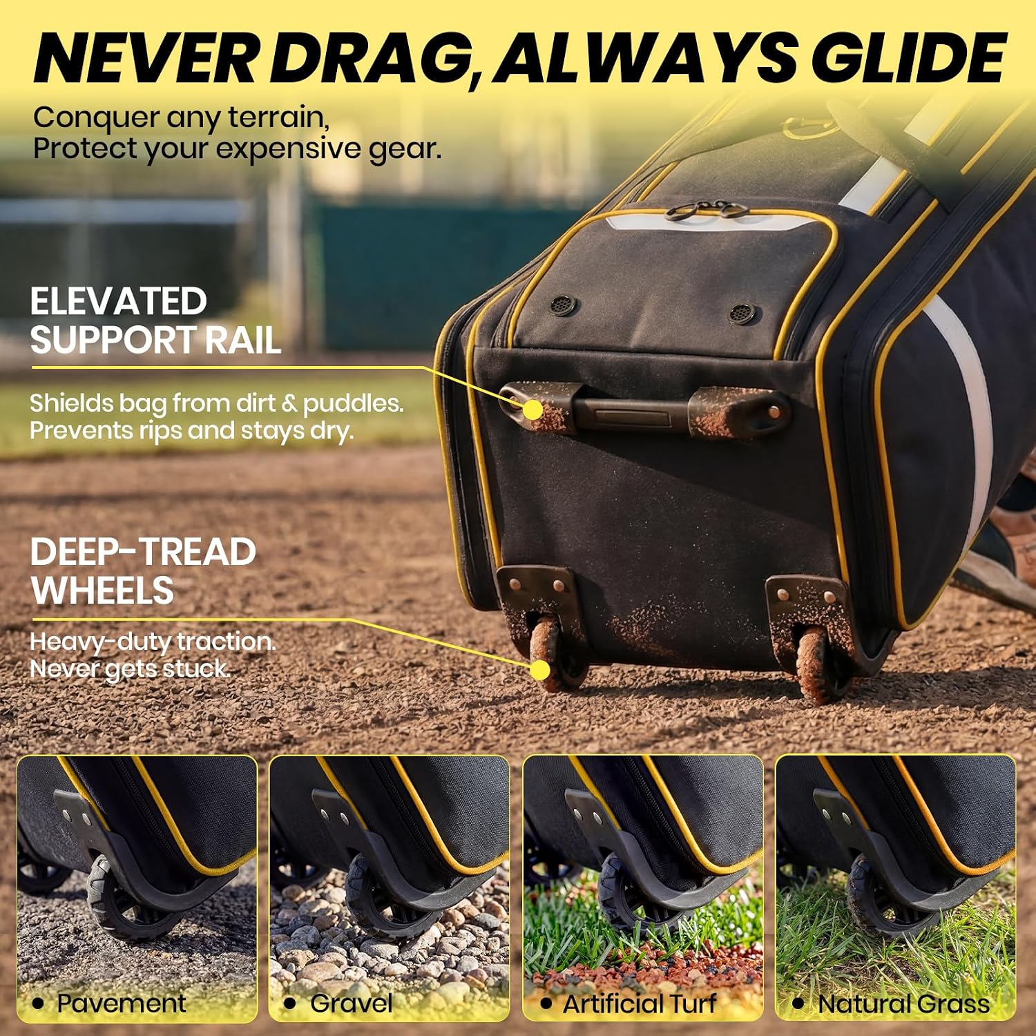 กระเป๋าใส่อุปกรณ์เบสบอลแบบมีล้ - Sports Equipment Bag With Wheels บทวิจารณ์และราคา