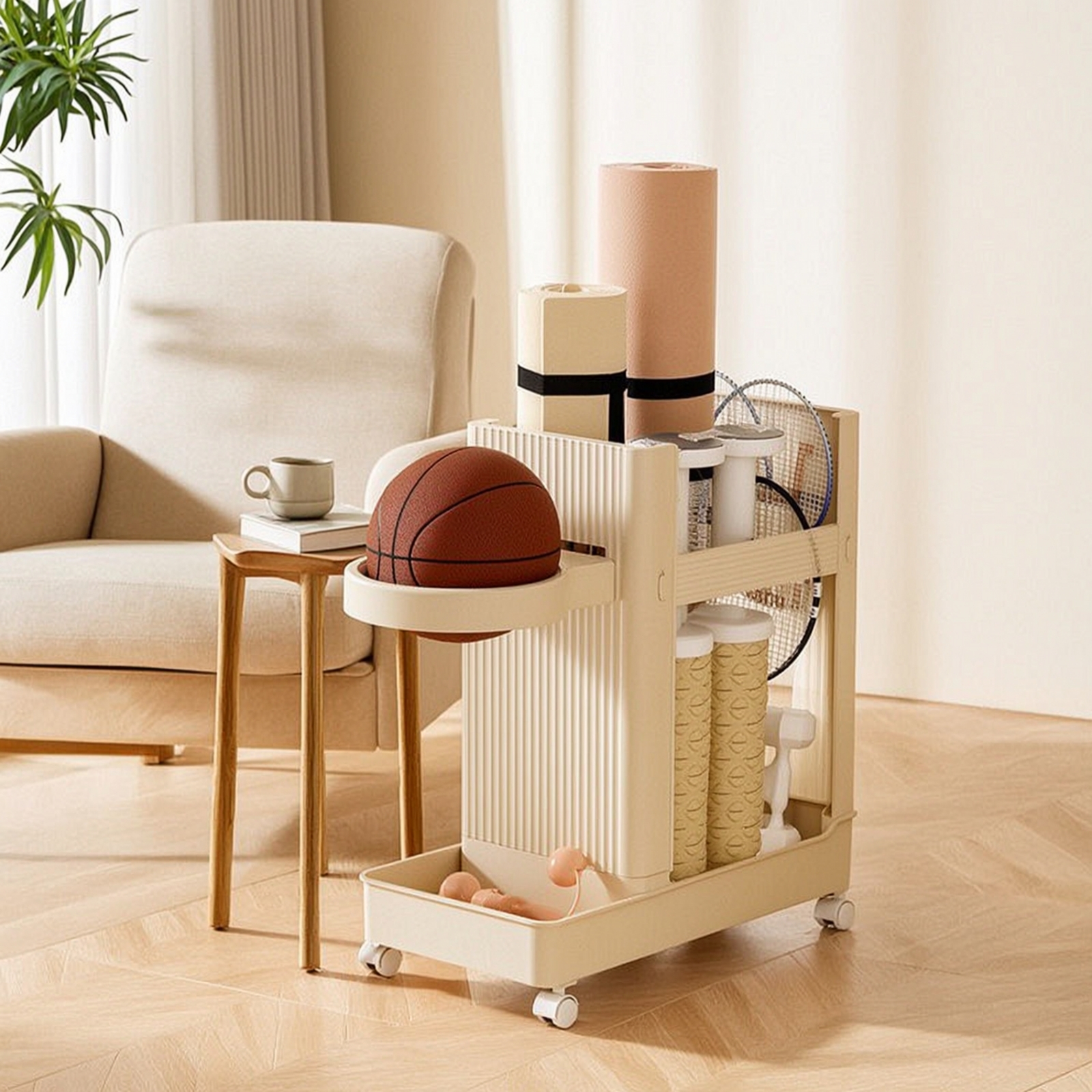 รถเข็นเก็บอุปกรณ์กีฬา รถเข็นจั - Sports Equipment Rack บทวิจารณ์และราคา