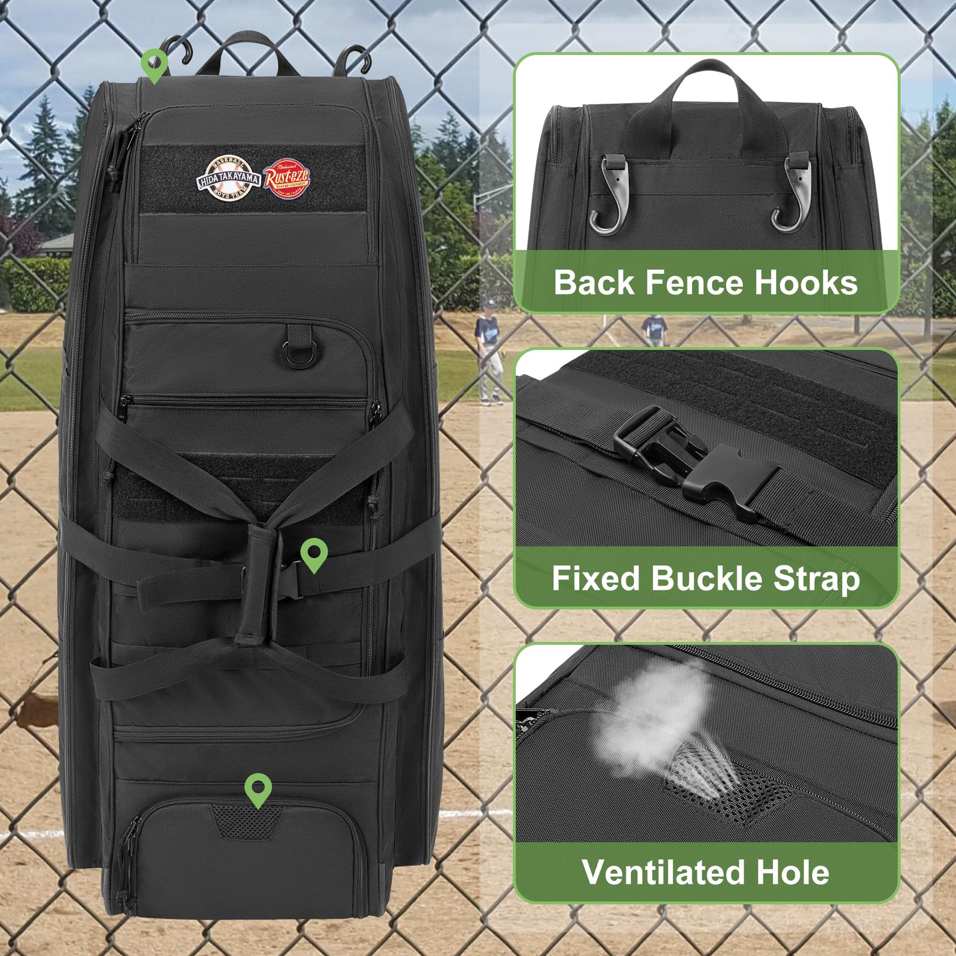 กระเป๋าเบสบอลยุทธวิธี ความจุขน - Sports Equipment Bag With Wheels บทวิจารณ์และราคา