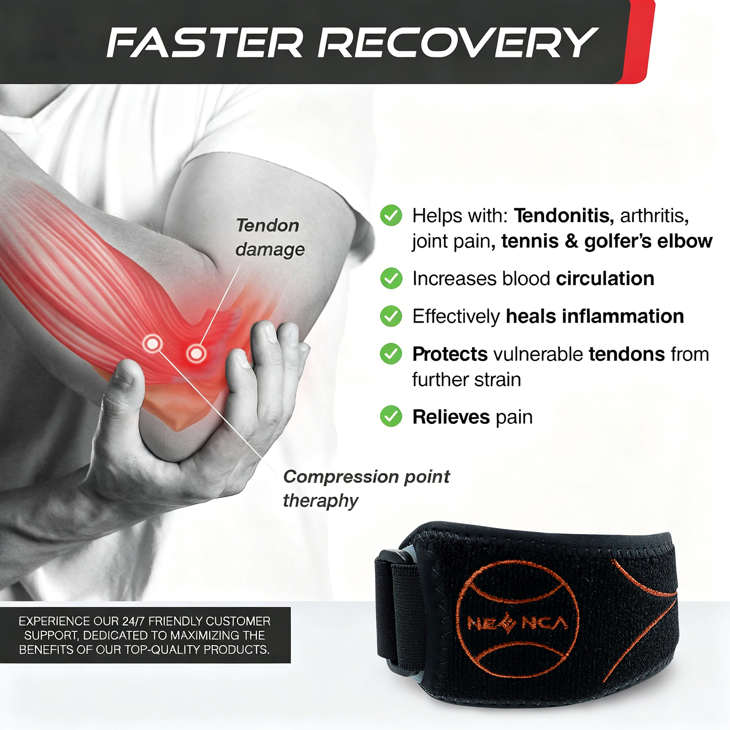NEENCA อุปกรณ์พยุงข้อศอกเทนนิส - Tennis Elbow Brace บทวิจารณ์และราคา