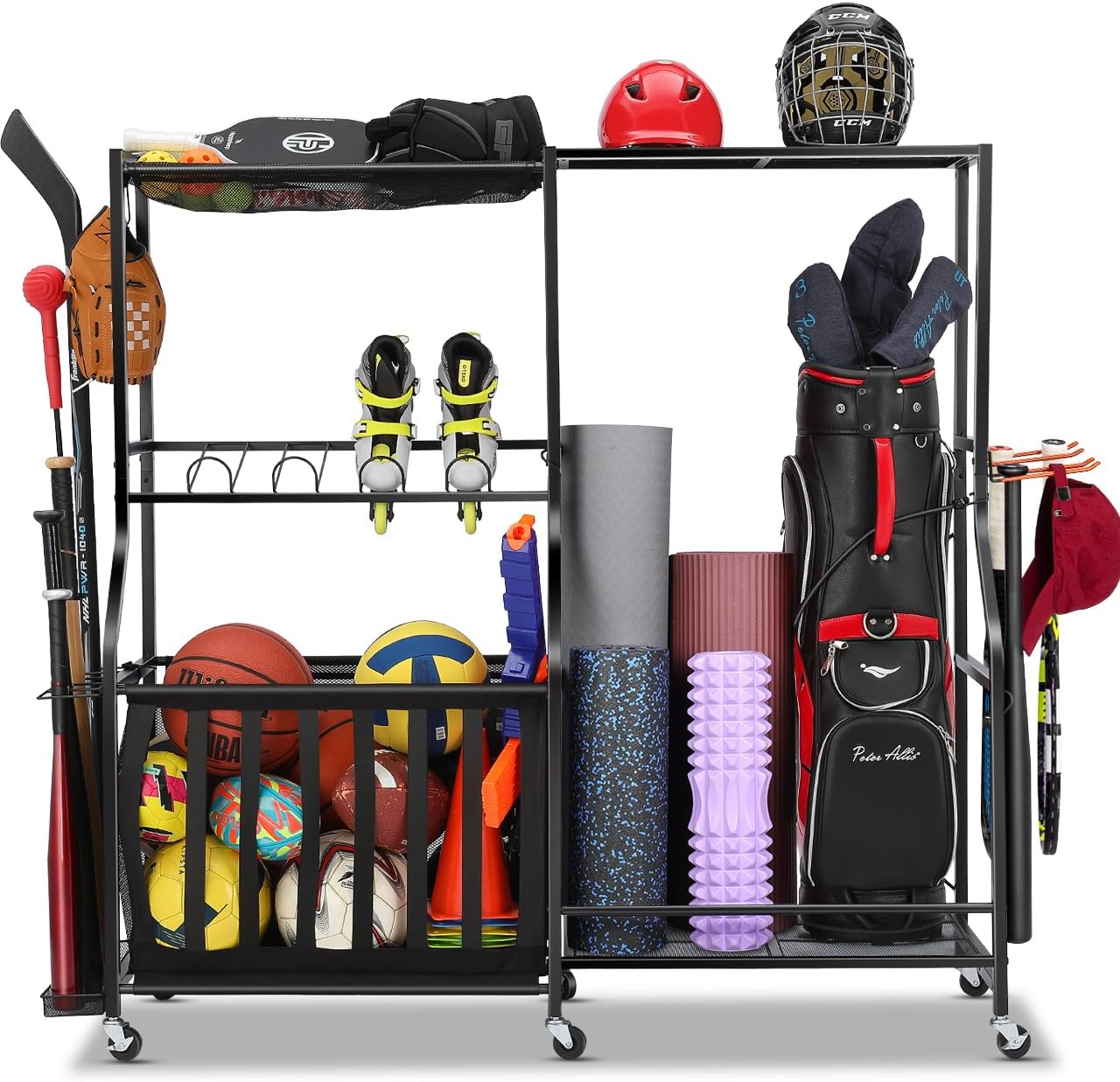 ที่เก็บอุปกรณ์กีฬาในโรงรถพร้อม - Sports Equipment Bag With Wheels บทวิจารณ์และราคา