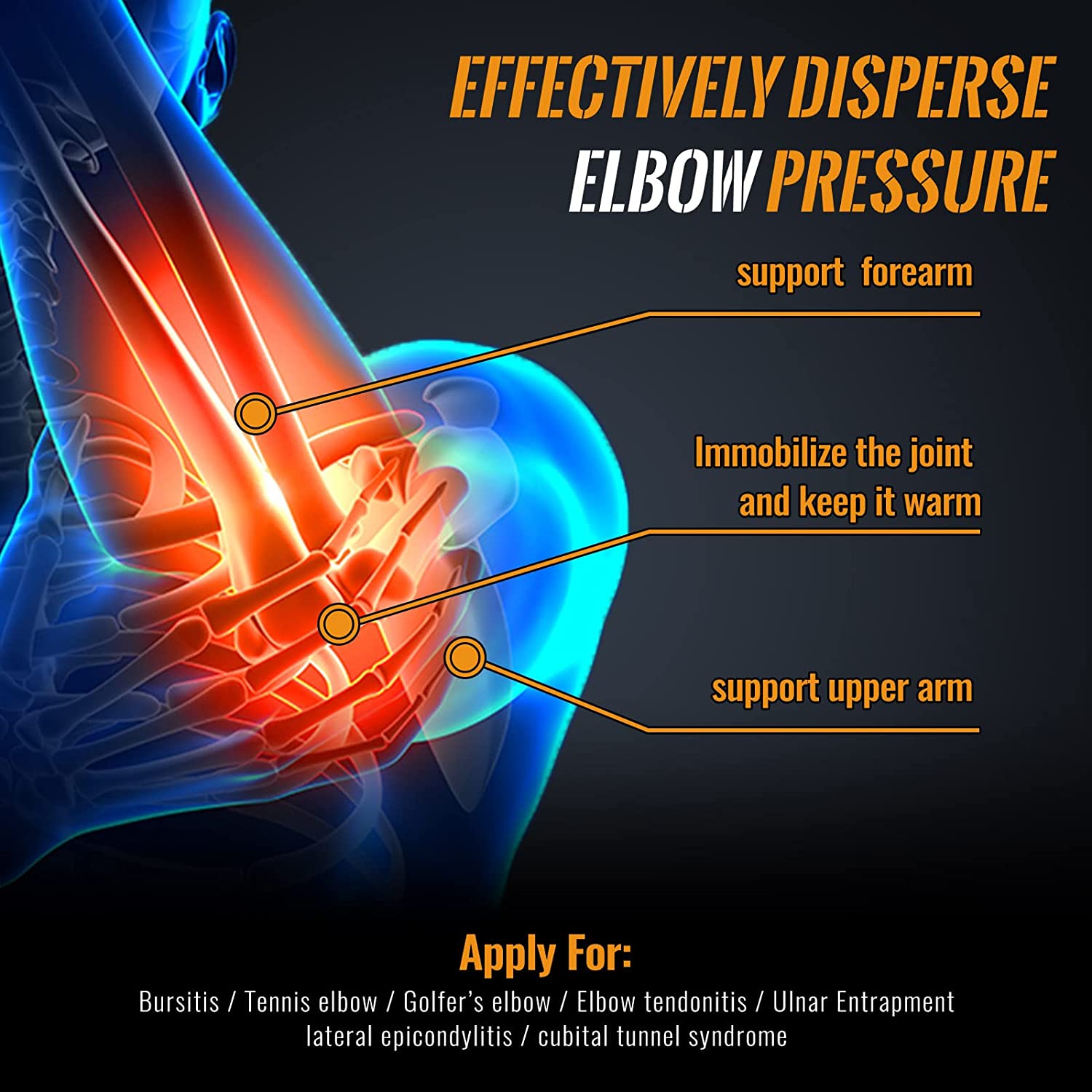 1PC ทองแดงข้อศอกการบีบอัดแขน,ข - Tennis Elbow Brace บทวิจารณ์และราคา