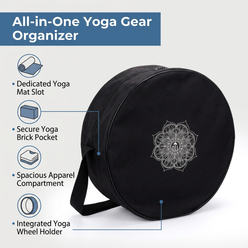 กระเป๋าใส่ล้อโยคะ ไนลอน สีดำ ล - Sports Equipment Bag With Wheels บทวิจารณ์และราคา