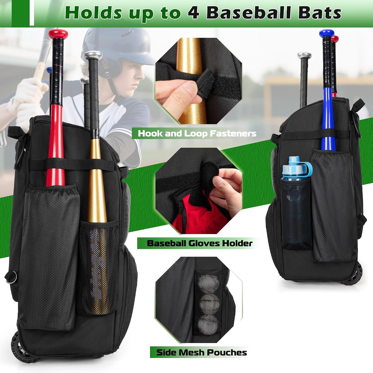 กระเป๋าเป้สะพายหลังสำหรับเบสบอ - Sports Equipment Bag With Wheels บทวิจารณ์และราคา