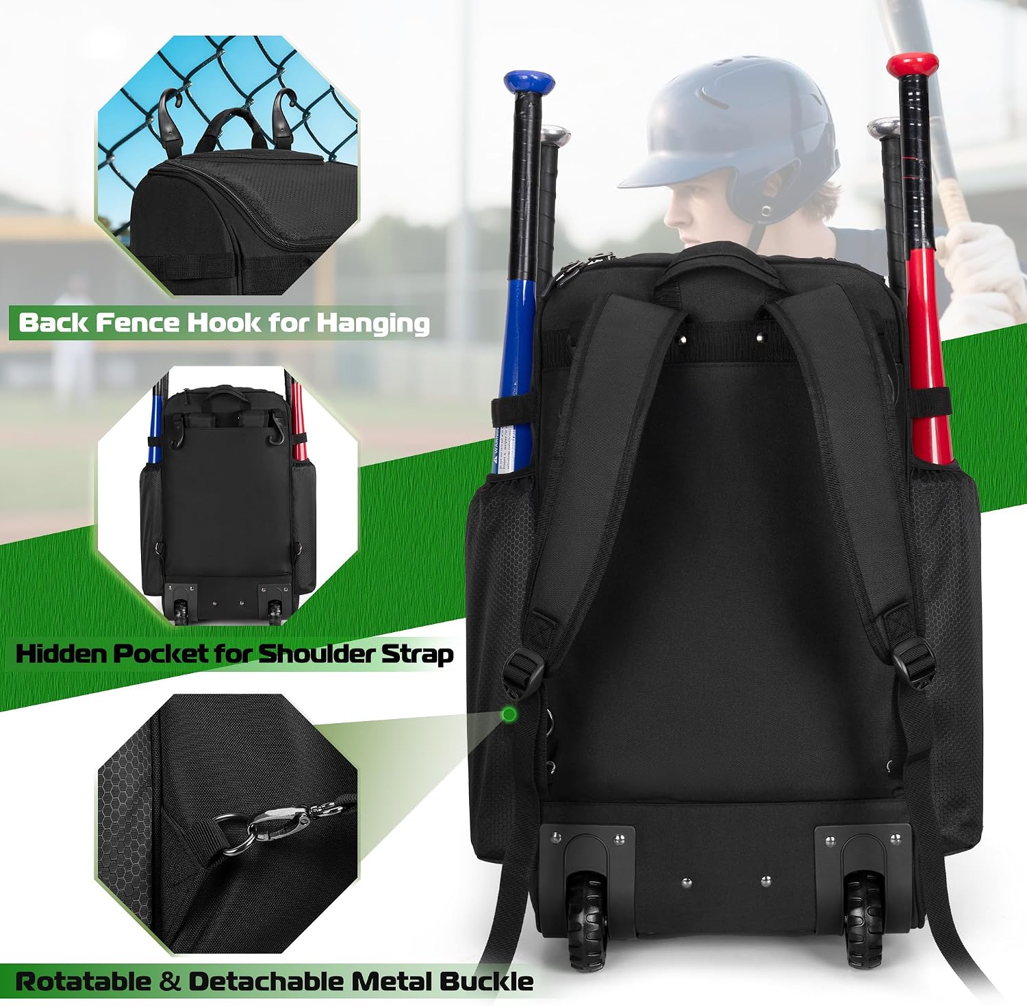 กระเป๋าเป้สะพายหลังสำหรับเบสบอ - Sports Equipment Bag With Wheels บทวิจารณ์และราคา